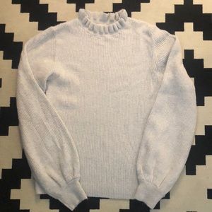 Grey sweater with detailed neck!